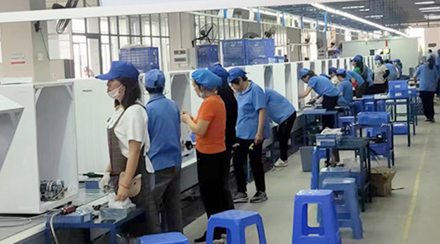 生產(chǎn)實(shí)況！金環(huán)電器開展客戶TCL滾筒衣服烘干機(jī)生產(chǎn)